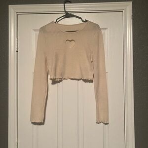 Cropped thin knitted long sleeve